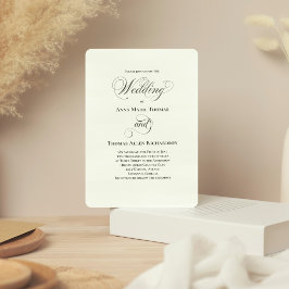 Invitación de Boda con Letra Elegante y Botánica e