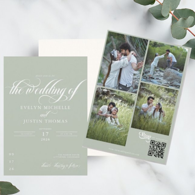 Invitación de boda con letra minimalista (Subido por el creador)