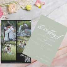 Invitación de boda con letra minimalista
