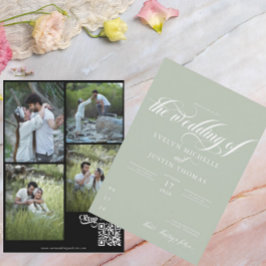 Invitación de boda con letra minimalista
