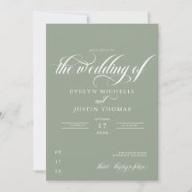Invitación de boda con letra minimalista