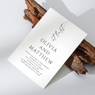 Invitación de Boda con Letra Minimalista Foto +