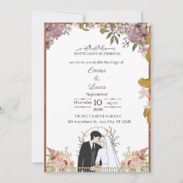 Invitación de boda con letra minimalista moderna –