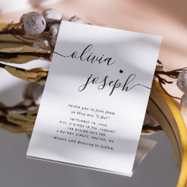 Invitación de Boda con Letra Moderna Minimalista |