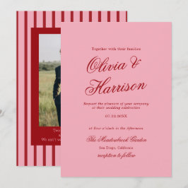 Invitación de boda con letra script minimalista de