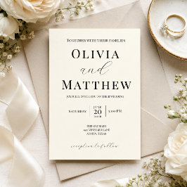 Invitación de boda con letra script minimalista ma