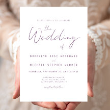 Invitación de boda con letra script minimalista mo
