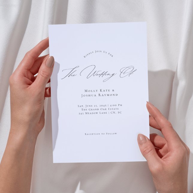 Invitación de boda con letra script moderna simple (Subido por el creador)