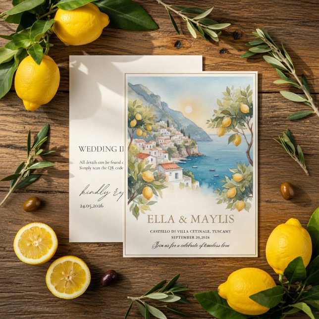 Invitación de boda con limón de la Costa Amalfitan (Subido por el creador)