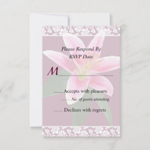 Invitación de boda con lirio Stargazer delicado