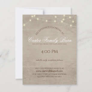 Invitación de boda con luces rústicas y detalles d