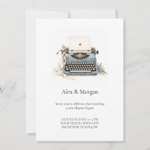 Invitación de boda con máquina de escribir Teclead