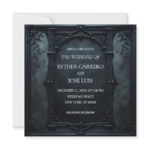 Invitación de boda con marco cuadrado gótico