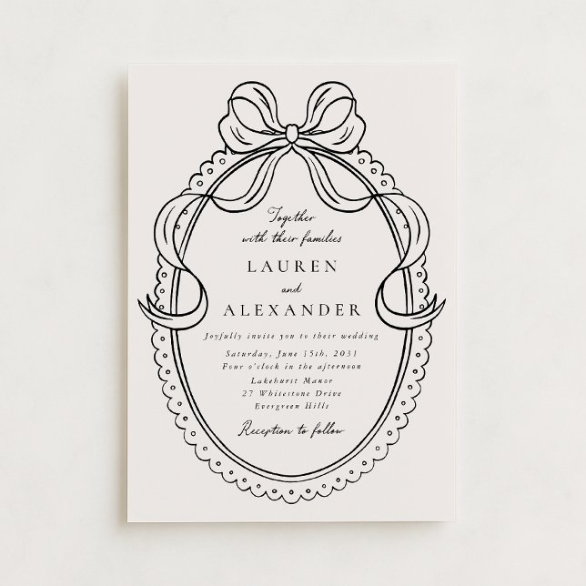 Invitación de boda con marco de arco dibujado a ma (Subido por el creador)