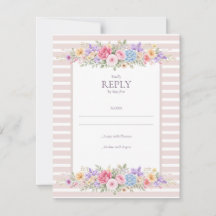 Invitación de Boda con Marco de Flor de Jardín en 