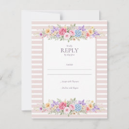 Invitación de Boda con Marco de Flor de Jardín en 
