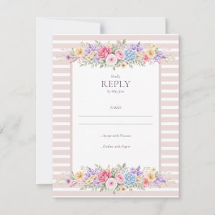 Invitación de Boda con Marco de Flor de Jardín en