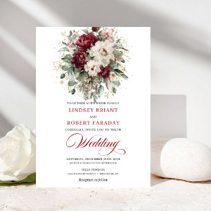 Invitación de boda con marco de oro blanco de Borg