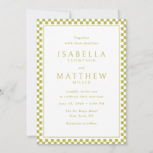 Invitación de boda con marco de verificador de cít