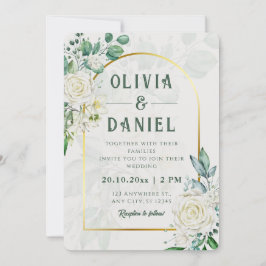 Invitación de Boda con Marco Dorado de Eucalipto B