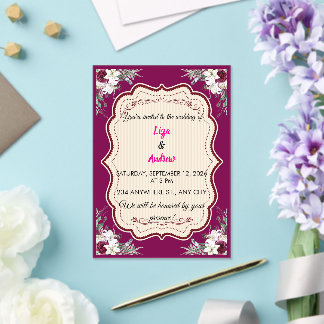 Invitación de boda con marco floral ornamentado