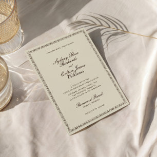 Invitación de boda con marco ornamentado romántico