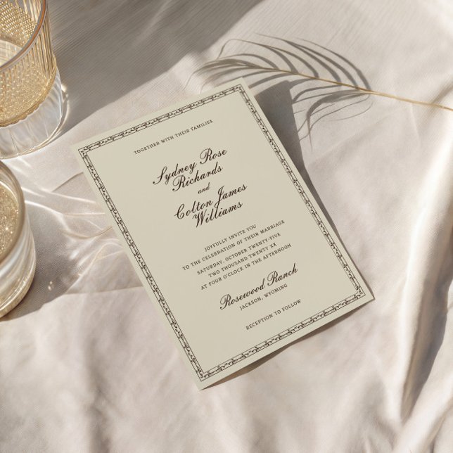 Invitación de boda con marco ornamentado romántico (Subido por el creador)