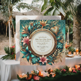 Invitación de boda con marco redondo Elegancia Tro