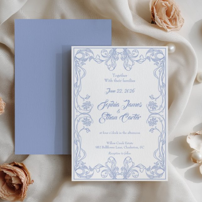 Invitación de boda con marco vintage elegante (Subido por el creador)