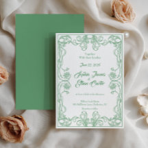 Invitación de boda con marco vintage elegante