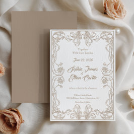 Invitación de boda con marco vintage elegante