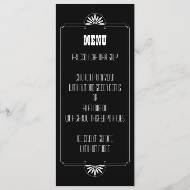 Invitación de Boda con Menú de Entradas para el Te (Anverso)