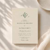 Invitación de boda con monograma de lirio de los v