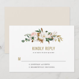 Invitación de boda con monograma de magnolia en ac