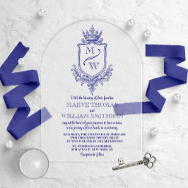 Invitación de Boda con Monograma del Escudo Real M