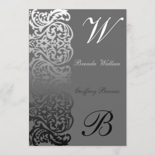 Invitación de boda con monograma doble