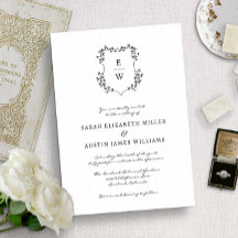Invitación de Boda con Monograma Simple