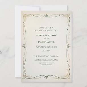 Invitación de boda con nudo celta elegante