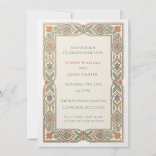 Invitación de boda con nudo celta pastel