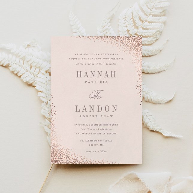 Invitación de boda con papel de aluminio falso bri (Subido por el creador)