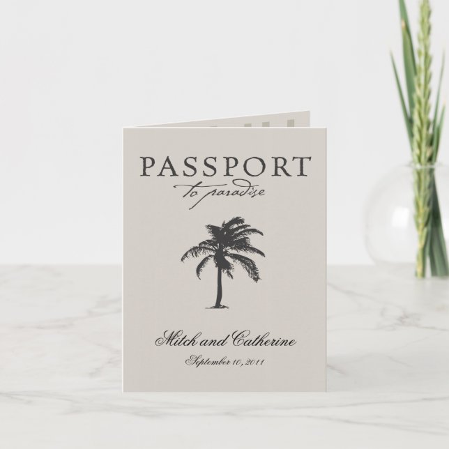 Invitación de boda con pasaporte de Costa Rica (Anverso)