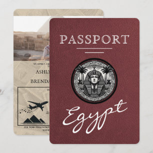 Invitación de boda con pasaporte de Egipto de Borg