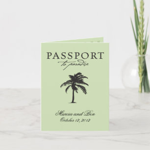 Invitación de boda con pasaporte de México