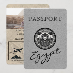 Invitación de boda con pasaporte gris de Egipto