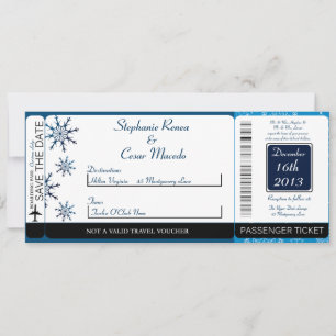 Invitación de boda con pase de embarque de estrell