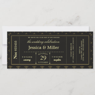 Invitación de boda con pase de embarque minimalist