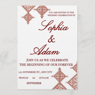 Invitación de boda con patrón bereber marroquí