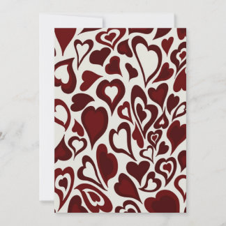 Invitación de Boda con Patrón de Corazones Rojos R