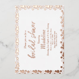 Invitación de boda con patrón de puntos dorados y 