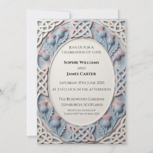 Invitación de boda con pergamino botánico de la Ma